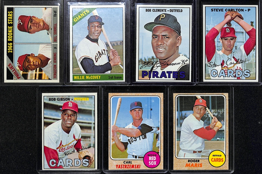 Lot of (250+) 1966-1968 Topps Baseball Cards w. 1966 Fergie Jenkins Rookie Card