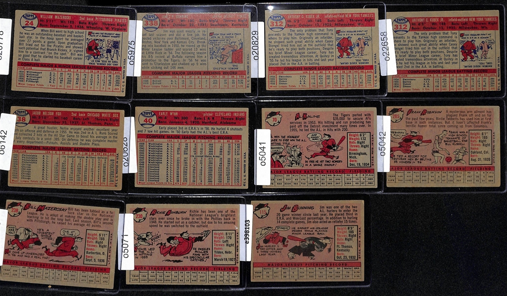 Lot of (57) 1957 & (18) 1958 Topps Baseball Cards w. 1957 Bill Mazeroski Rookie Card