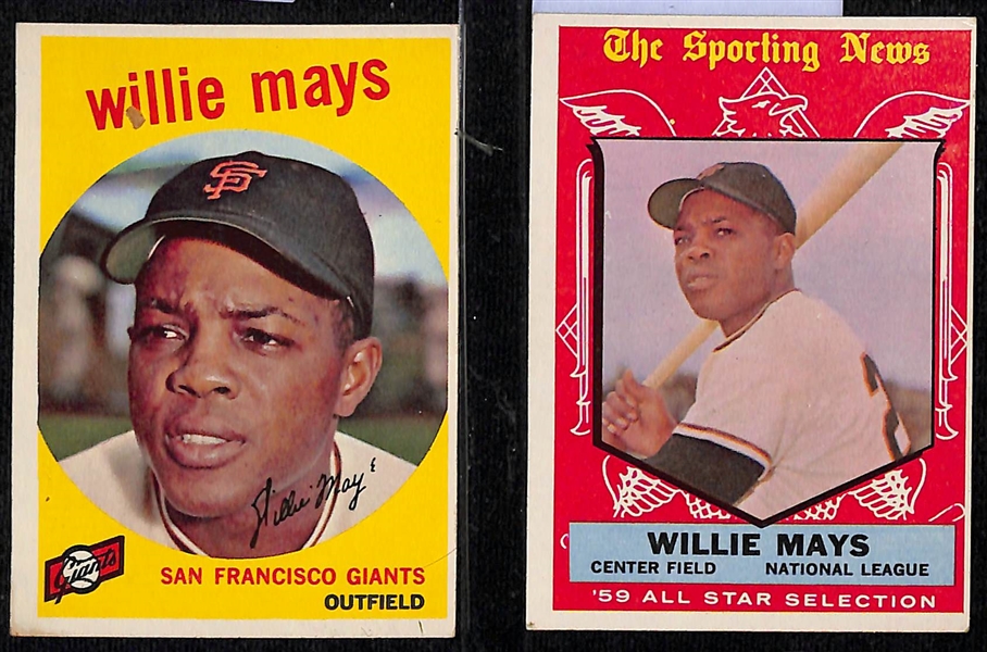Lot of (53) 1959 Topps Baseball Cards w. Willie Mays
