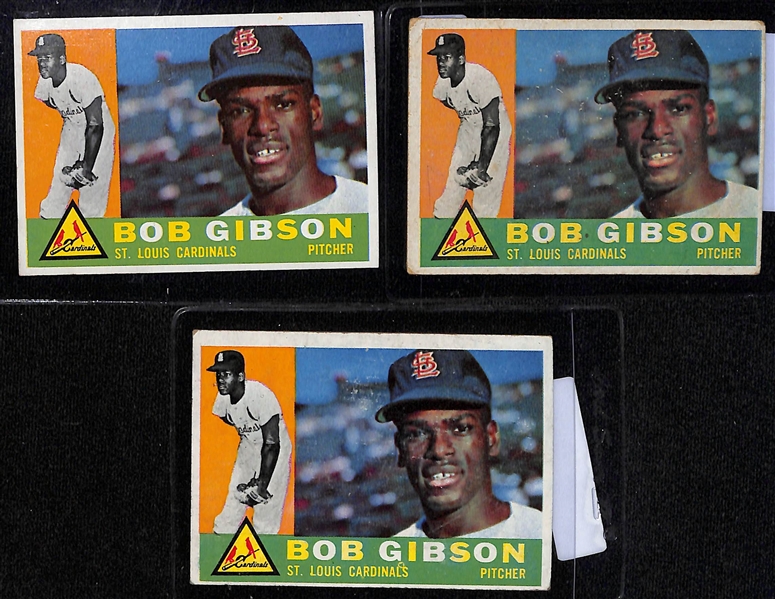 Lot of (65) 1960 Topps Baseball Cards w. Hank Aaron