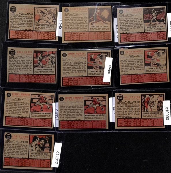 Lot of (76) 1962 Topps Baseball Cards w. Lou Brock Rookie Card