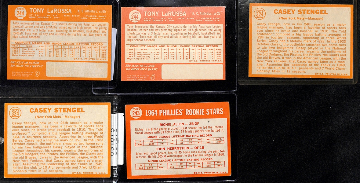 Lot of (49) 1963 & (41) 1964 Topps Baseball Cards w. 1963 Sandy Koufax