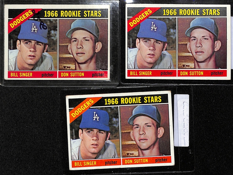 Lot of (65) 1966 & (53) 1967 Topps Baseball Cards w. 1966 Hank Aaron