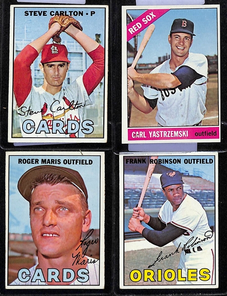 Lot of (65) 1966 & (53) 1967 Topps Baseball Cards w. 1966 Hank Aaron