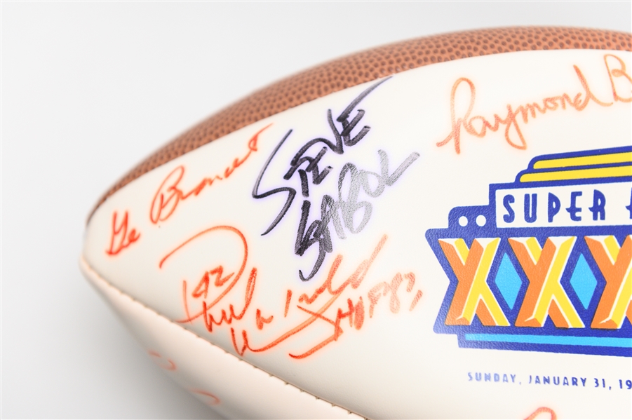 Official Super Bowl XXXIII (1999) Football Signed By Tom Landry & 17 Others (JSA Auction Letter)
