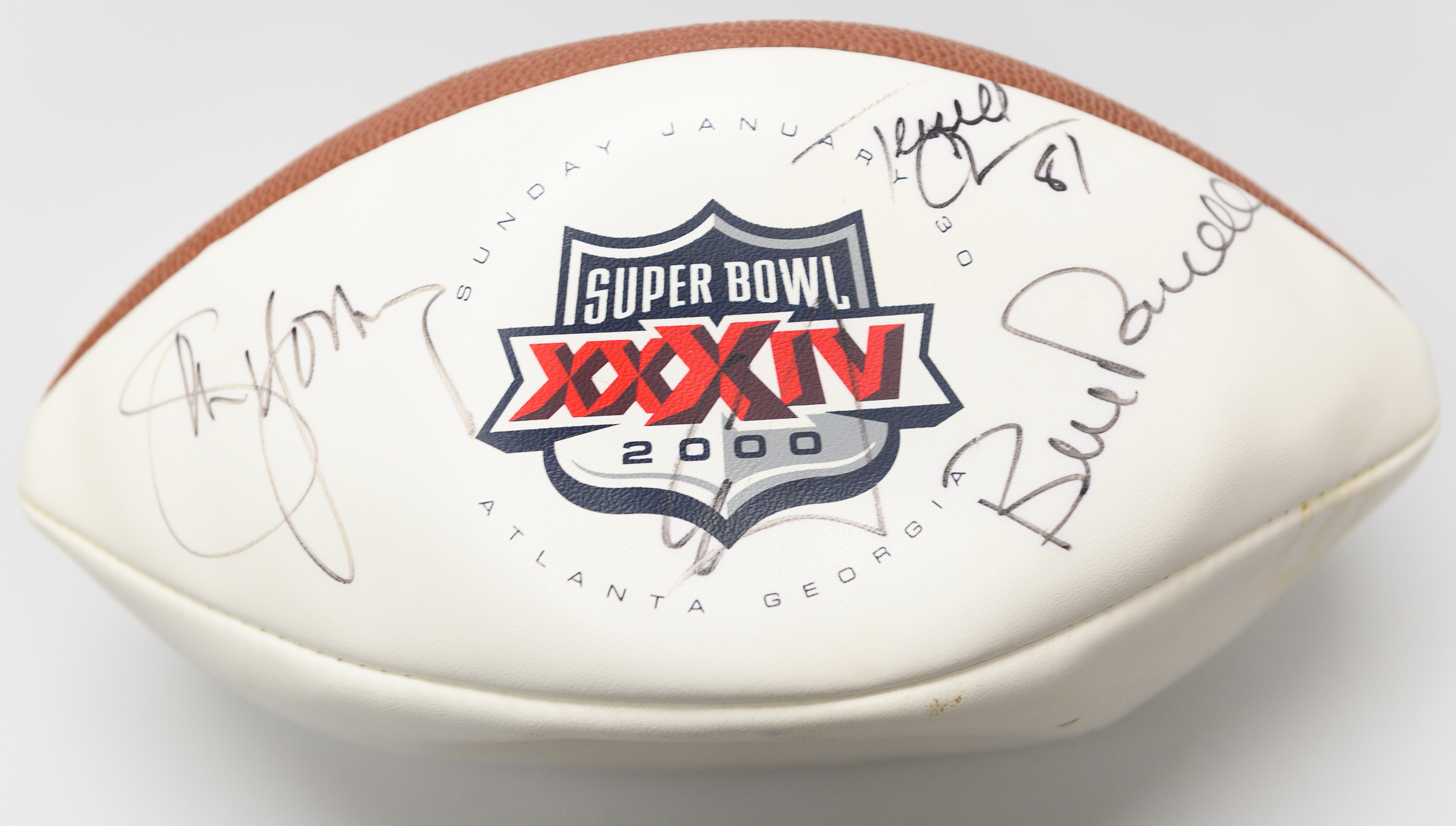 Lot Detail - Official Super Bowl XXXIV (2000) Football Signed By Steve ...