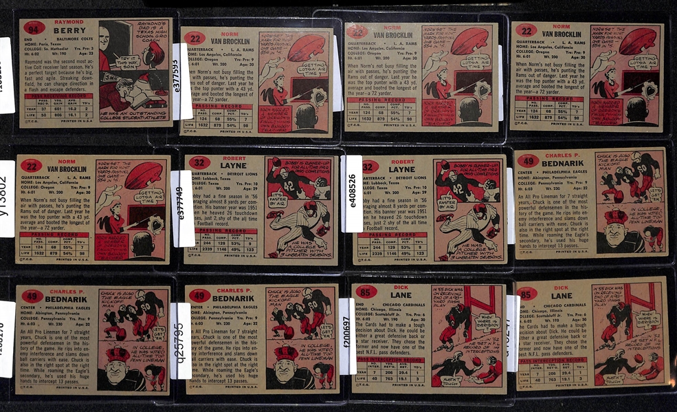 Lot of (42) 1957 Topps Football Cards w. Raymond Berry Rookie Card