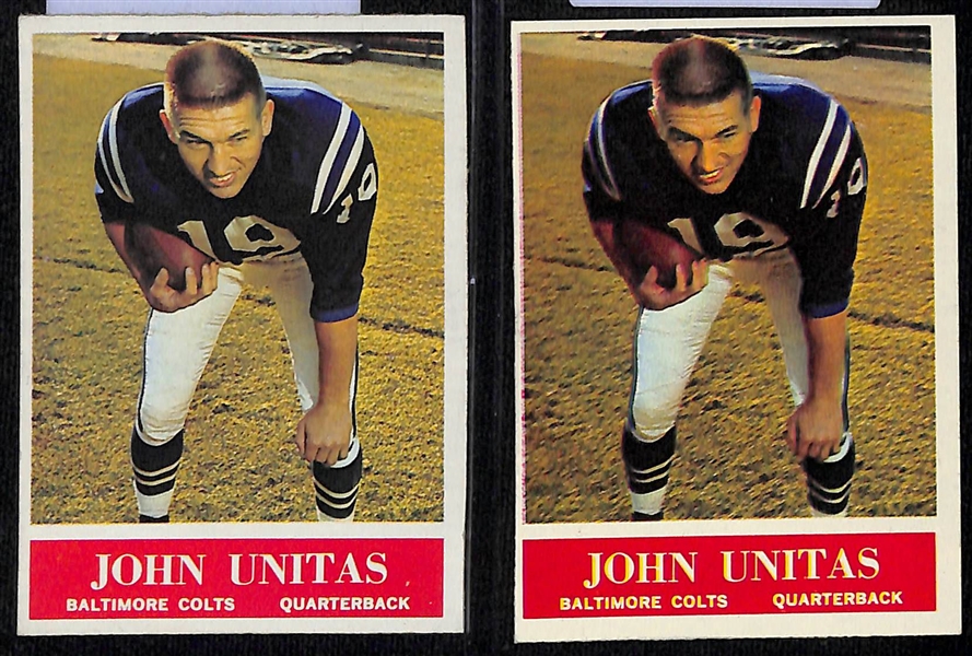 Lot of (150) 1964-1967 Philadelphia Football Cards w. (2) 1964 Johnny Unitas Cards