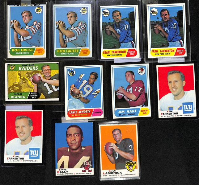 Lot of (150) 1968-1970 Topps Football Cards w. (2) 1968 Bob Griese Rookie Cards