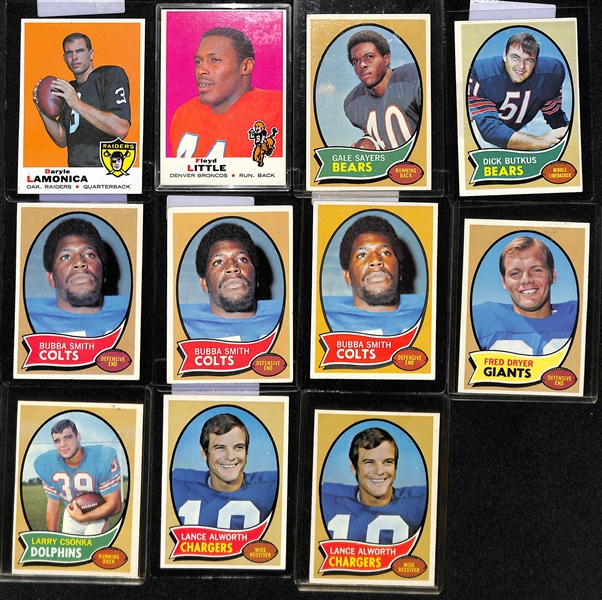 Lot of (150) 1968-1970 Topps Football Cards w. (2) 1968 Bob Griese Rookie Cards