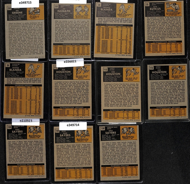  Lot of (70) 1971 Topps Football Cards w. Mean Joe Greene RC + (80) 1971 Topps Game Cards