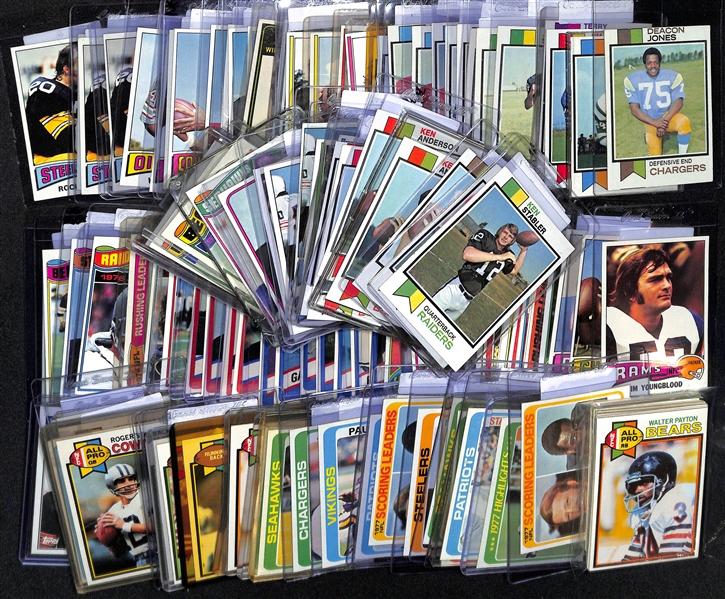  Lot of (100+) 1973-1979 Topps Football Cards w. 1973 Ken Stabler Rookie Card