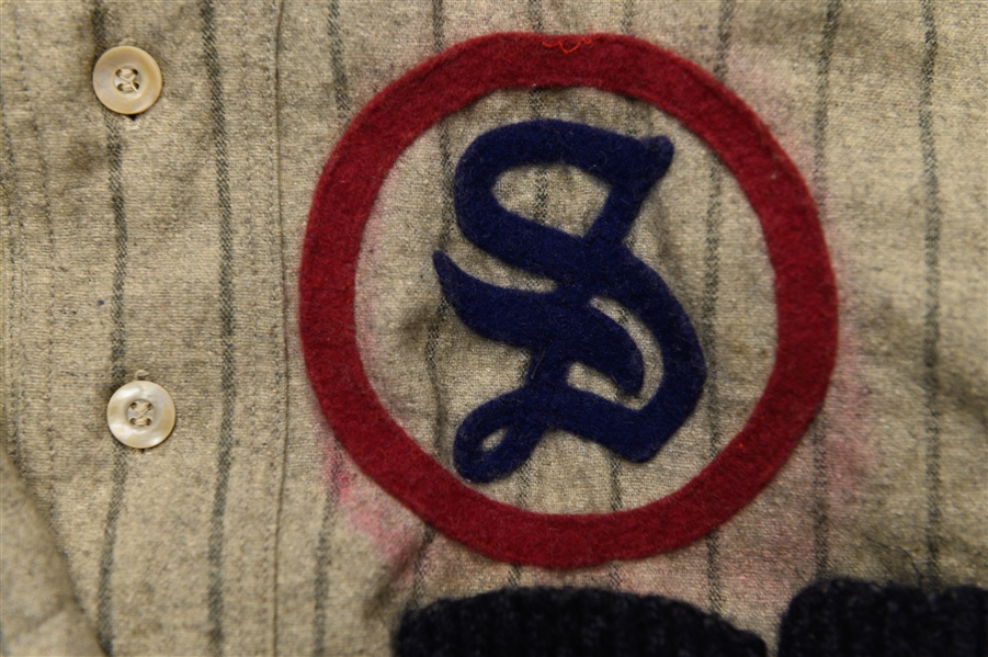  Vintage 1930s Minor League/Regional Baseball Complete Uniform w. Cleats Manufactured by Marshall E. & Bros, Philadelphia