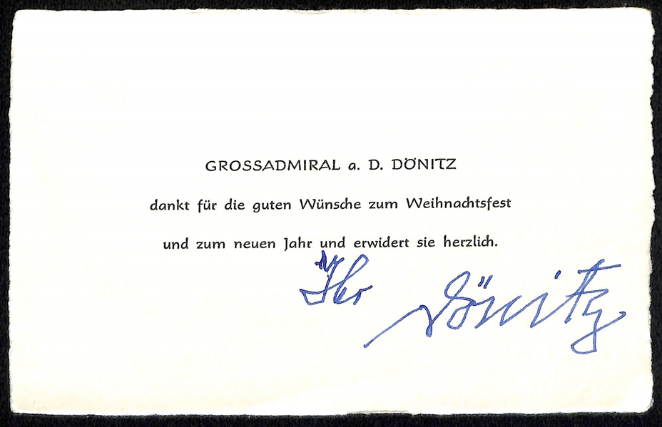 Lot of (4) Vintage Autographs w. Sgt. Alvin York & Grossadmiral Karl Donitz (JSA Auction Letter)