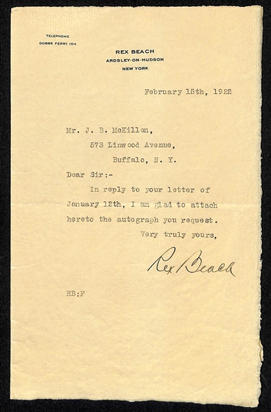 Lot of (5) Entertainment Autographs w. Bing Crosby (JSA Auction Letter)