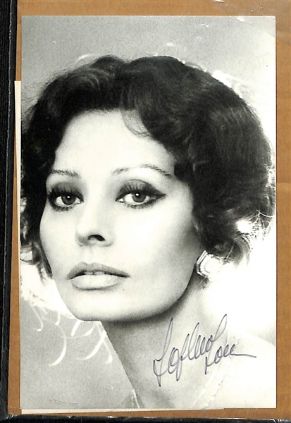 Lot of (30+) Vintage Entertainment Autographs w. Sophia Loren x2, Connie Selleca, Blondie, more (JSA Auction Letter)