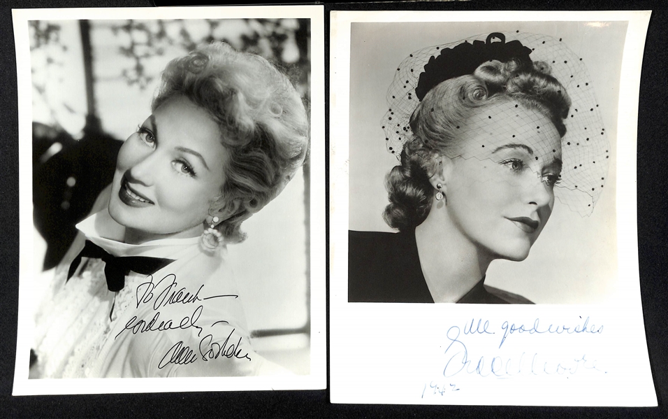 Lot of (8) Entertainment Signed Photos &  (8x10 and smaller) w. Shirley Jones, Gena Rowland, + (JSA Auction Letter)