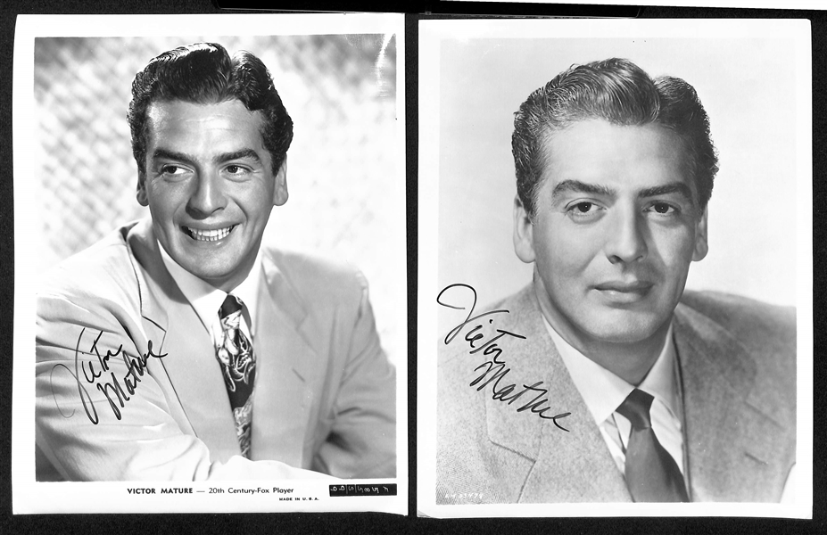 Lot of (8) Actors (8x10 & smaller) w. Johnny Mathis, Al Martino, William Conrad (JSA Auction Letter)