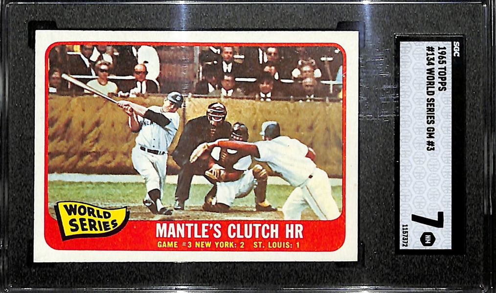 Mickey Mantle Graded Lot - 1965 Topps #134 SGC 7 (WS - Mantle's Clutch HR) & 1960 Topps #160 SGC 4.5 (Rival All Stars - Mantle & Boyer)
