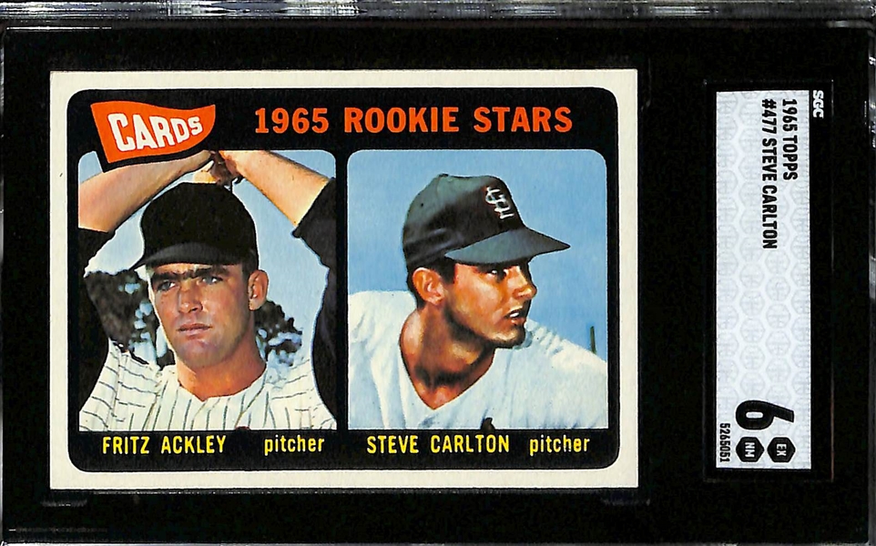 Graded Rookie Lot - 1965 Topps Steve Carlton #477 (SGC 6) & 1965 Topps Tug McGraw #533 (SGC 6.5)