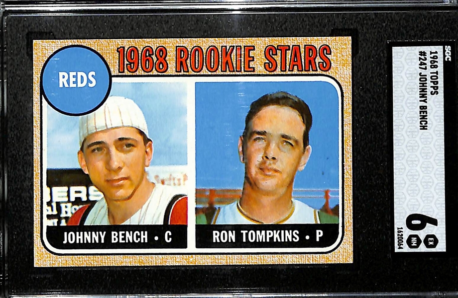 1968 Topps Johnny Bench Rookie #247 Graded SGC 6 EX-NM