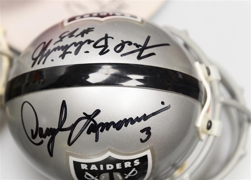 Football Signed Lot 5 Mini Helmets and One Hat w. JSA Auction Letter