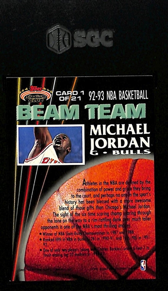 1992-93 Topps Stadium Club Michael Jordan Beam Team #1 Graded SGC 8