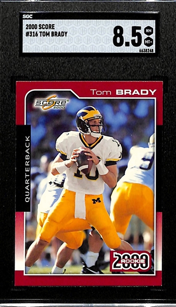 2000 Score Football Tom Brady Rookie Card #316 Graded SGC 8.5