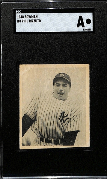 1948 Bowman Phil Rizzuto #8 Rookie Card Graded SGC Authentic