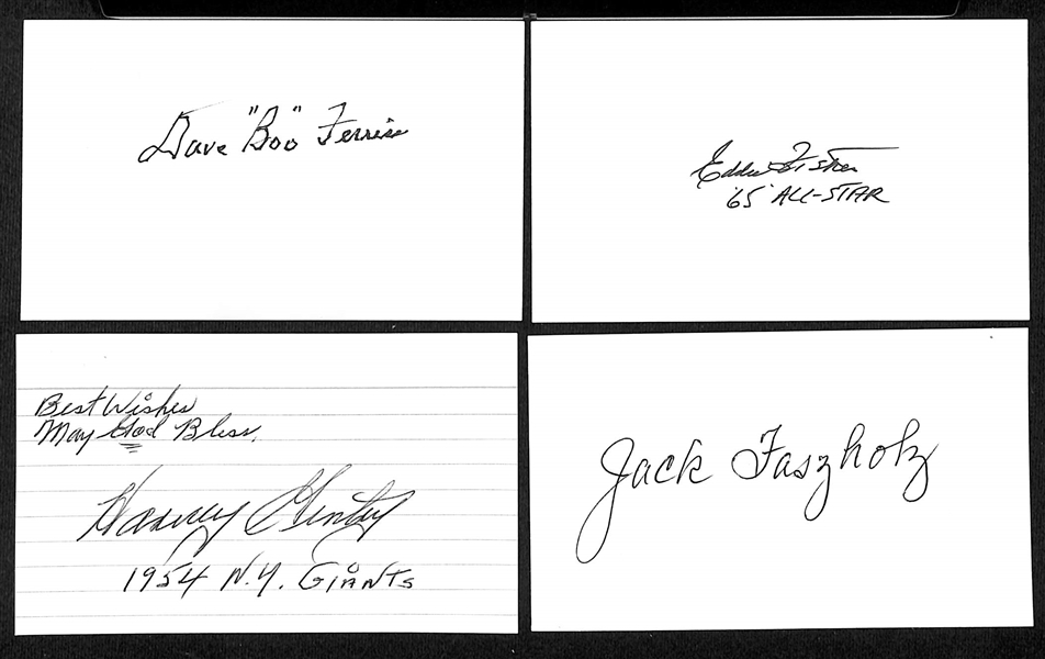 Lot of (190+) Signed Vintage Index Cards w. Joe Cunningham (1959 All Star) x2 (JSA Auction Letter)