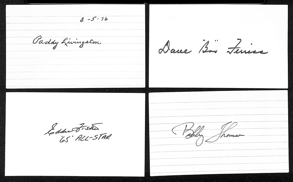 Lot of (175+) Signed Vintage Index Cards w. Harmon Killebrew, Dom DiMaggio, Babe Herman, + (JSA Auction Letter)