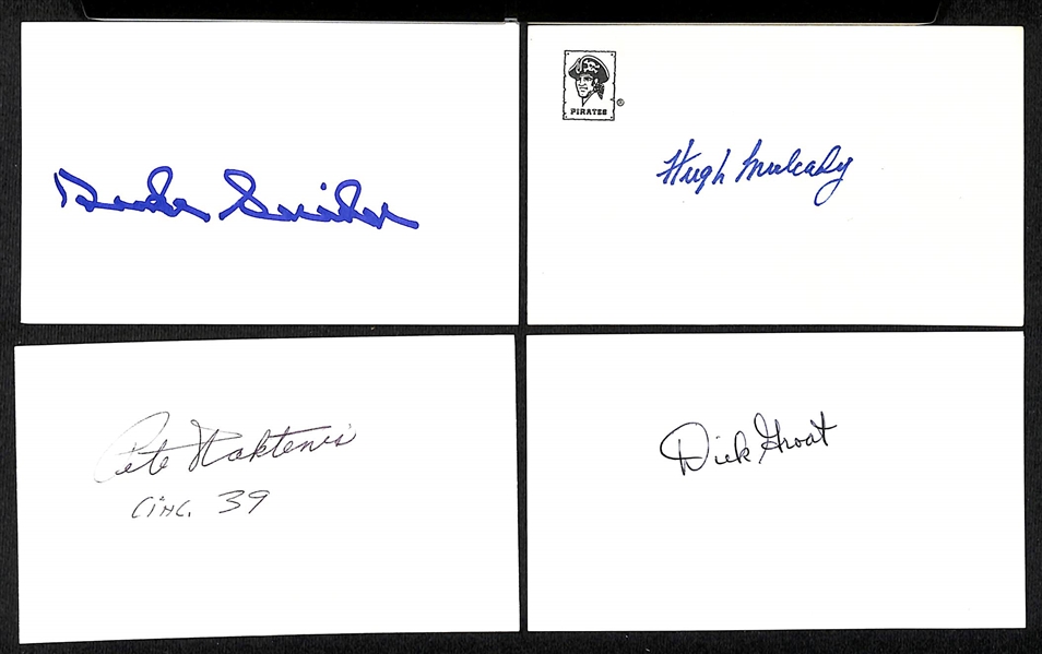 Lot of (160+) Signed Vintage Index Cards w. Carl Hubbell, Duke Snider, Ted Kluszewski, + (JSA Auction Letter)
