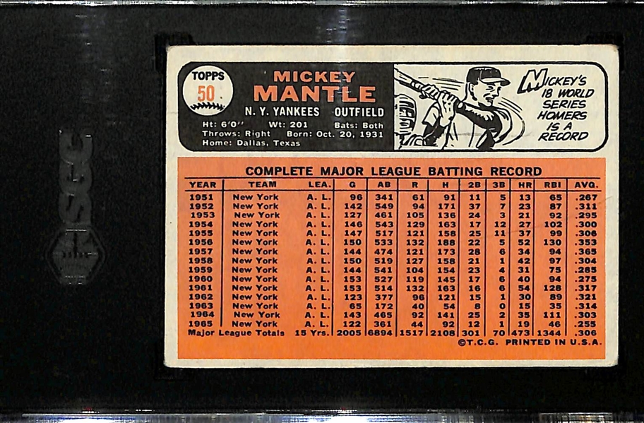 1966 Topps Mickey Mantle #50 Graded SGC 1