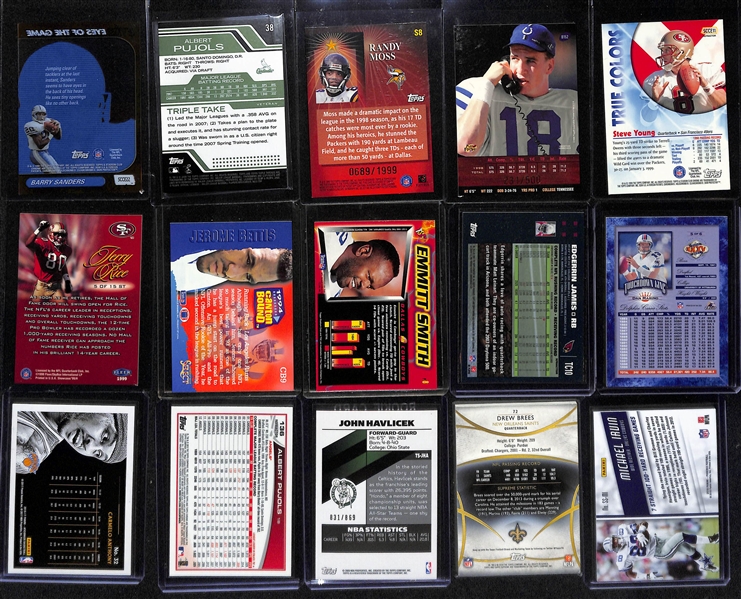 Lot of (50+) Mostly Football Inserts w. Barry Sanders, Randy Moss, Peyton Manning, Jerry Rice, and Others