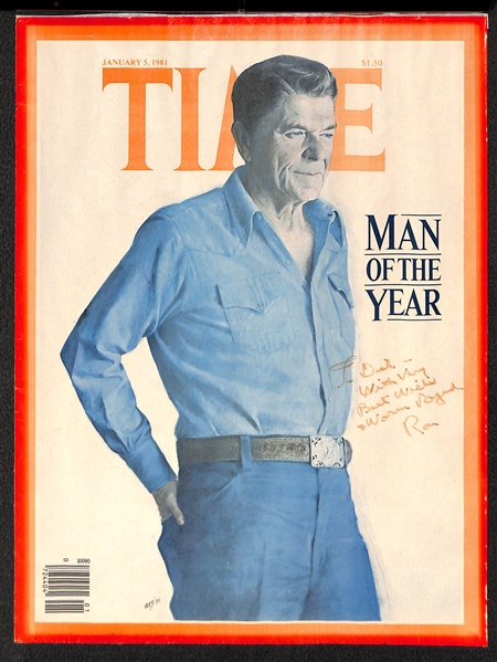 Ronald Reagan Signed Time Magazine Man of the Year Cover (Comes w. JSA Auction Letter) - From the Dick Schulze Collection