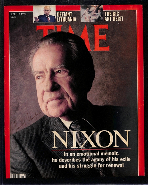 Richard Nixon Signed 1990 Time Magazine Cover (Comes w. JSA Auction Letter) - From the Dick Schulze Collection