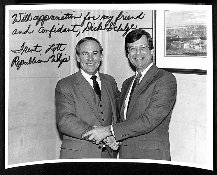 (5) Signed Photos from Dick Schulze Collection - Jack Kemp, Newt Gingrich, Trent Lott, (2) Dan Quayle