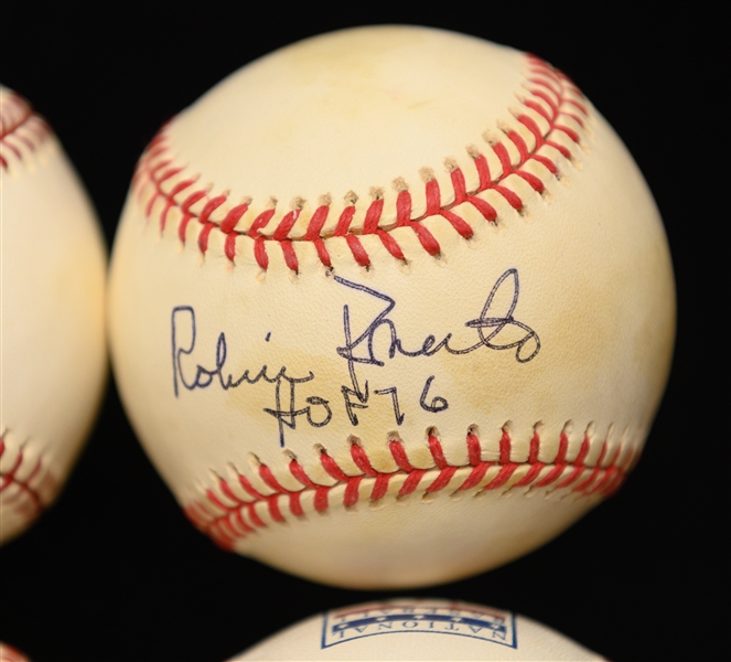 (5) Signed Baseballs From the Dick Schulze Collection - Roberts, Rizzuto, Carlton, Feller, Killebrew, Hayworth (w. JSA Auction Letter)