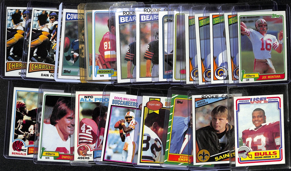 Lot of (20+) 1970s and 80s Football Rookies and Stars w. Joe Montana, Eric Dickerson, and Phil Simms Rookies