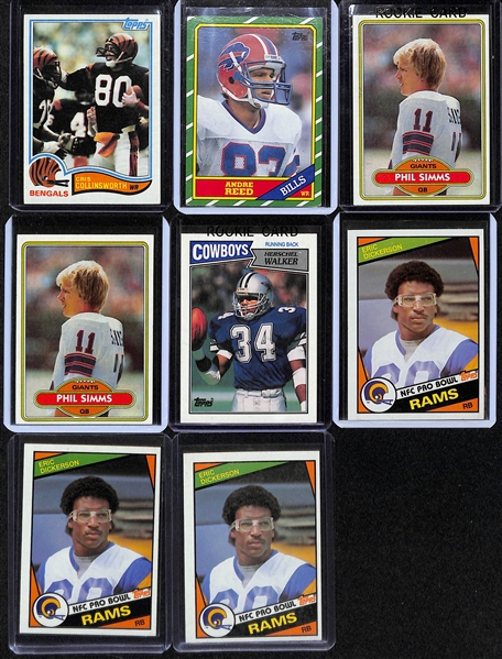 Lot of (65+) Mostly Topps 1980s Football Rookie Lot w. John Elway, Tony Dorsett, Jim Kelly and Others