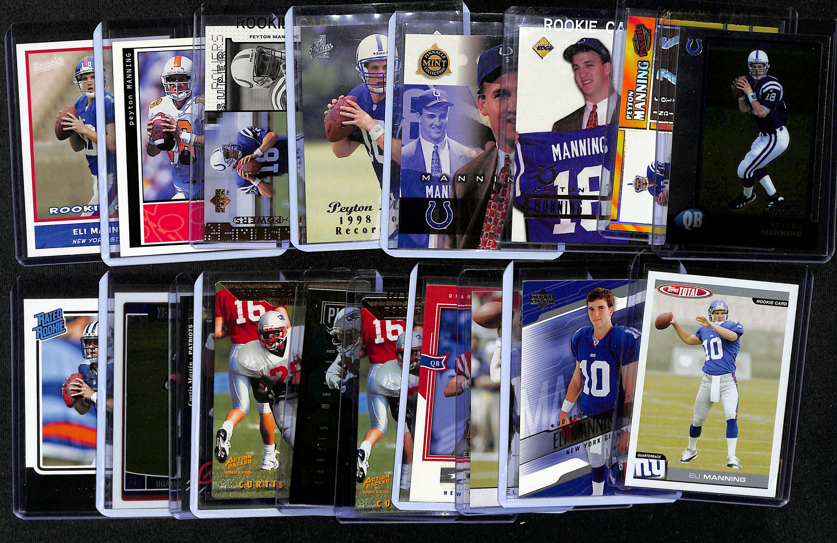 Lot Detail - Lot Of (18) Football Rookie Cards W. (7) Peyton Manning 