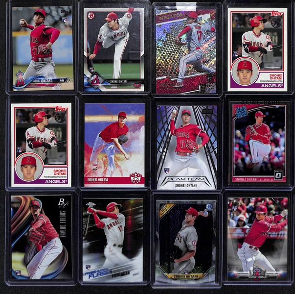 Lot of (22) Shohei Ohtani Baseball Cards w. (15) Rookies