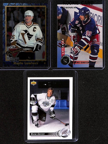 Lot of (50+) Hockey Cards w. (3) Joe Sakic Rookies, Wayne Gretzky, Sidney Crosby and Others.