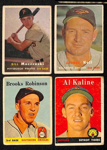 Lot of (85) 1957-1959 Topps Baseball w. 1957 Eddie Mathews