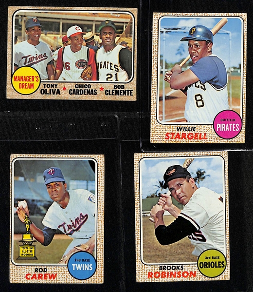 Lot of (30) 1968-1971 Topps Star & Hall of Famer Cards w. 1968 Roberto Clemente