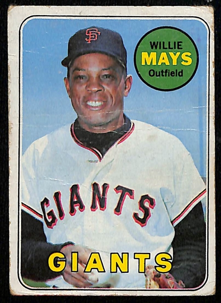 Lot of (65) 1969-1979 Topps Baseball Star Cards w. 1969 Willie Mays