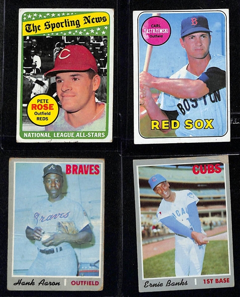 Lot of (65) 1969-1979 Topps Baseball Star Cards w. 1969 Willie Mays