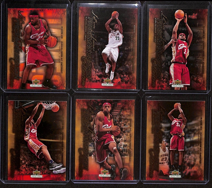 Lot of (55+) Lebron James Mostly Rookie Cards w. Freshman Season # 39 (Lebron and Kobe), and Upper Deck City Heights