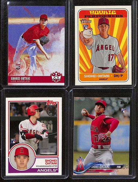 Lot of (17) Shohei Ohtani Baseball Cards w. (9) Rookies w. (2) 2018 Topps Chrome Refractor