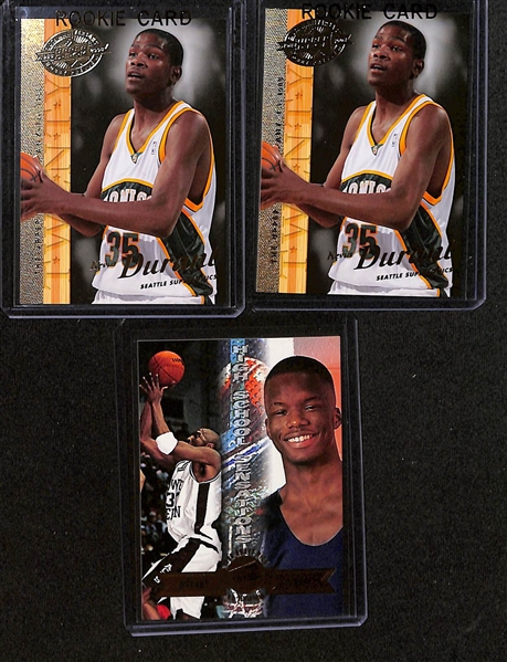 Lot of (9) Basketball Rookie Cards w. Magic Johnson, Kobe Bryant, Kevin Durant, and Stephen Curry